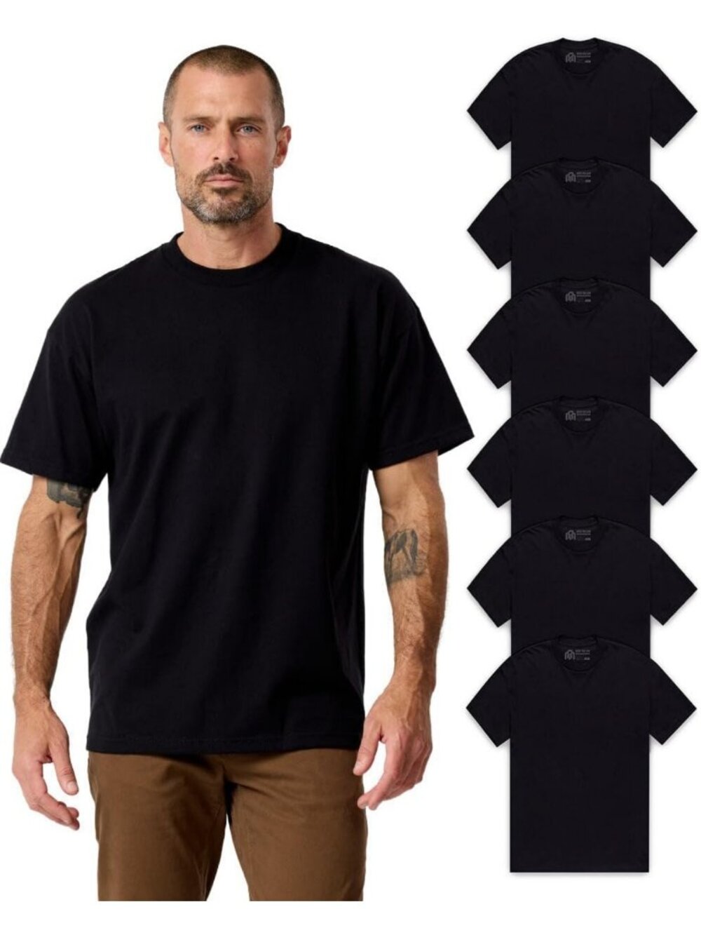 Heavyweight T Shirts for Men Boxy Oversized 100% Cotton Thick Tees S-3XL